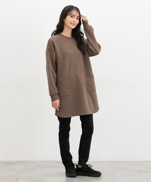 Honeys（ハニーズ）の「【ハニぽか】あったかチュニック（チュニック・レディース・オートミール/ネイビー/ブラウン系/ヘザーチャコール・L/M）」の22枚目の写真
