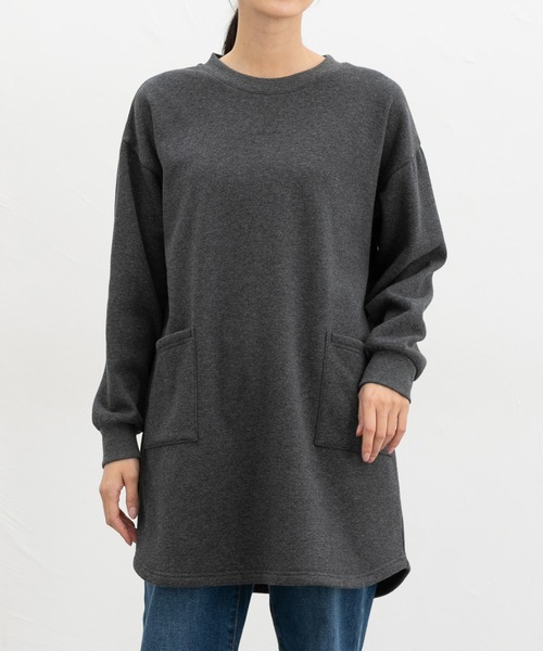 Honeys（ハニーズ）の「【ハニぽか】あったかチュニック（チュニック・レディース・オートミール/ネイビー/ブラウン系/ヘザーチャコール・L/M）」の6枚目の写真