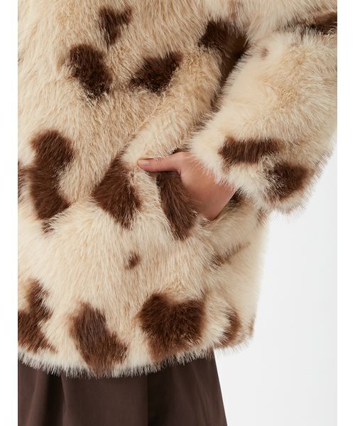 セール】マルチマテリアルノーカラーファーコート（ノーカラーコート