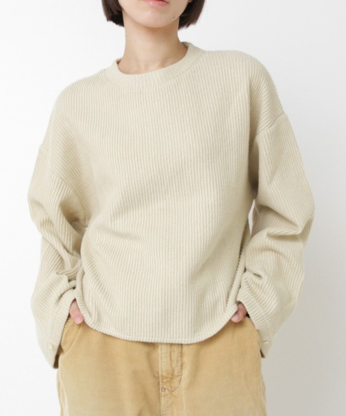 RNA-N(アールエヌエーエヌ)の「M2565 Wフェイスリブショートプルオーバー(Tシャツ/カットソー・レディース・イエロー/ブラック/チャコール・FREE)」の1枚目の写真