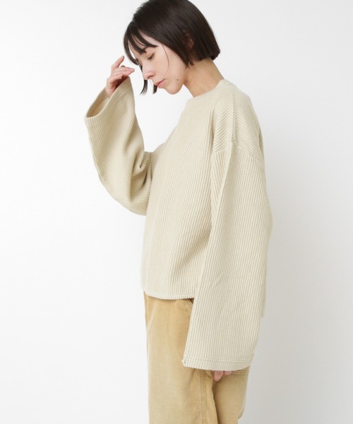 RNA-N(アールエヌエーエヌ)の「M2565 Wフェイスリブショートプルオーバー(Tシャツ/カットソー・レディース・イエロー/ブラック/チャコール・FREE)」の5枚目の写真