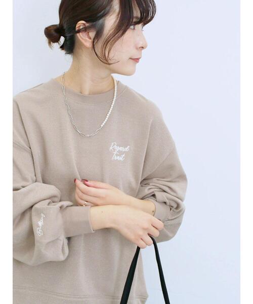 Samansa Mos2 blue(サマンサモスモスブルー)の「ラメ裏毛プルオーバー(Tシャツ/カットソー・レディース・チャコールグレー/トップグレー/モカ・F)」の3枚目の写真