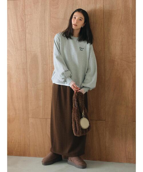 Samansa Mos2 blue(サマンサモスモスブルー)の「ラメ裏毛プルオーバー(Tシャツ/カットソー・レディース・チャコールグレー/トップグレー/モカ・F)」の5枚目の写真