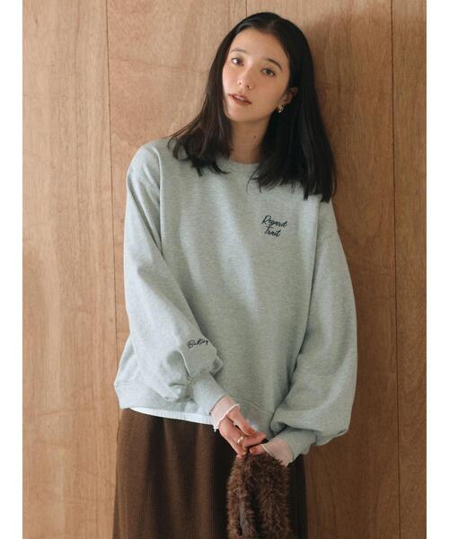 Samansa Mos2 blue(サマンサモスモスブルー)の「ラメ裏毛プルオーバー(Tシャツ/カットソー・レディース・チャコールグレー/トップグレー/モカ・F)」の6枚目の写真