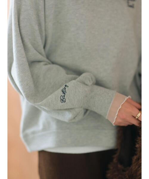 Samansa Mos2 blue(サマンサモスモスブルー)の「ラメ裏毛プルオーバー(Tシャツ/カットソー・レディース・チャコールグレー/トップグレー/モカ・F)」の7枚目の写真