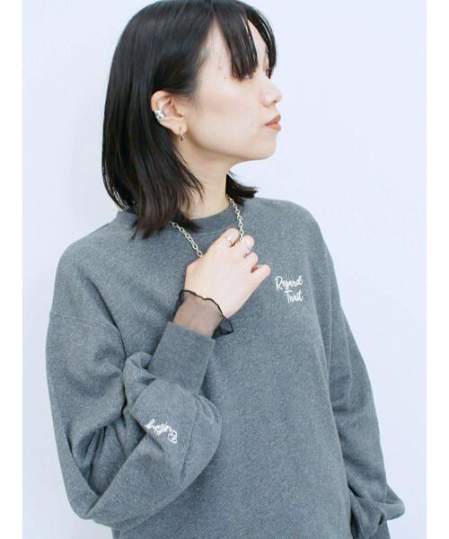 Samansa Mos2 blue(サマンサモスモスブルー)の「ラメ裏毛プルオーバー(Tシャツ/カットソー・レディース・チャコールグレー/トップグレー/モカ・F)」の8枚目の写真