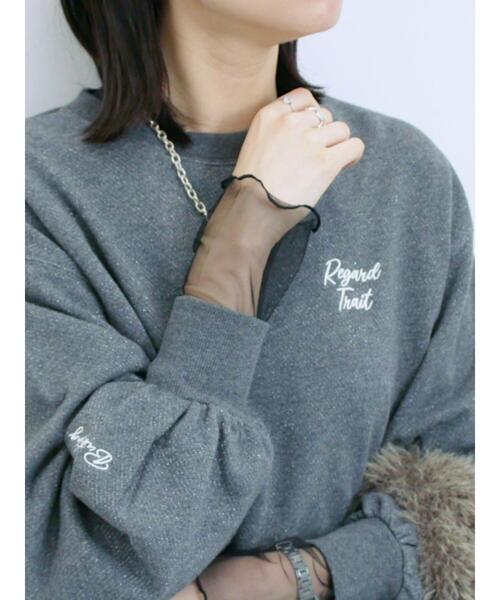 Samansa Mos2 blue(サマンサモスモスブルー)の「ラメ裏毛プルオーバー(Tシャツ/カットソー・レディース・チャコールグレー/トップグレー/モカ・F)」の9枚目の写真