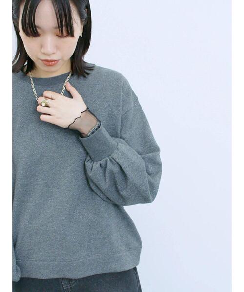 Samansa Mos2 blue(サマンサモスモスブルー)の「ラメ裏毛プルオーバー(Tシャツ/カットソー・レディース・チャコールグレー/トップグレー/モカ・F)」の10枚目の写真