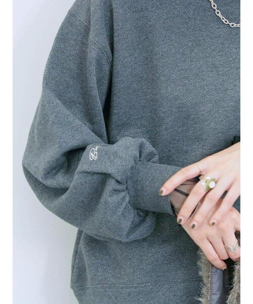 Samansa Mos2 blue(サマンサモスモスブルー)の「ラメ裏毛プルオーバー(Tシャツ/カットソー・レディース・チャコールグレー/トップグレー/モカ・F)」の11枚目の写真