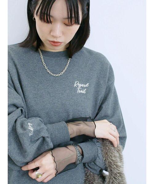 Samansa Mos2 blue(サマンサモスモスブルー)の「ラメ裏毛プルオーバー(Tシャツ/カットソー・レディース・チャコールグレー/トップグレー/モカ・F)」の12枚目の写真