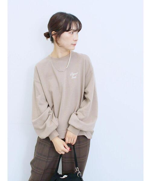 Samansa Mos2 blue(サマンサモスモスブルー)の「ラメ裏毛プルオーバー(Tシャツ/カットソー・レディース・チャコールグレー/トップグレー/モカ・F)」の19枚目の写真