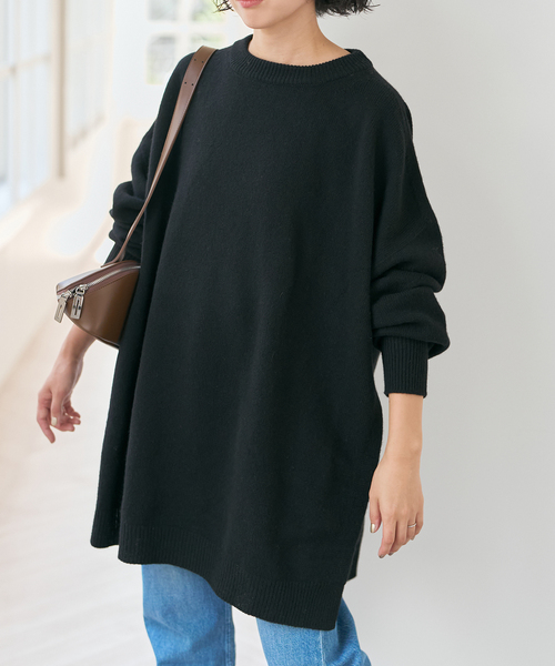 Spick & Span(スピックアンドスパン)の「2WAYロングスリットチュニックプルオーバー(ニット/セーター・レディース・ブラック/ブラウン系その他・FREE)」の6枚目の写真