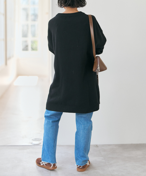 Spick & Span(スピックアンドスパン)の「2WAYロングスリットチュニックプルオーバー(ニット/セーター・レディース・ブラック/ブラウン系その他・FREE)」の9枚目の写真