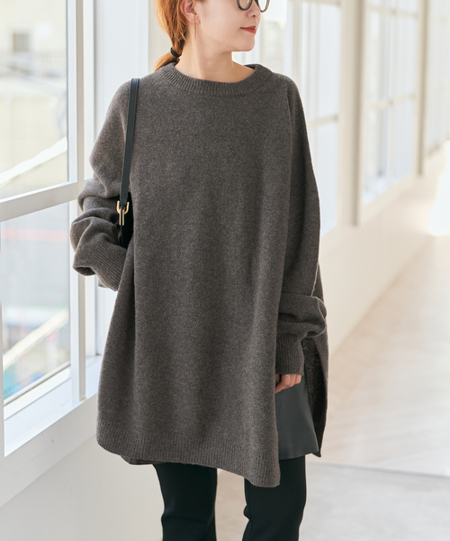 Spick & Span(スピックアンドスパン)の「2WAYロングスリットチュニックプルオーバー(ニット/セーター・レディース・ブラック/ブラウン系その他・FREE)」の11枚目の写真