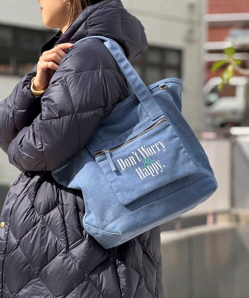 NOLLEY’S（ノーリーズ）の「キャンバスロゴ刺繍トートバッグ（トートバッグ・レディース・ブルー/ブラウン・FREE）」の4枚目の写真