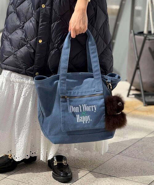 NOLLEY’S（ノーリーズ）の「キャンバスロゴ刺繍トートバッグ（トートバッグ・レディース・ブルー/ブラウン・FREE）」の5枚目の写真