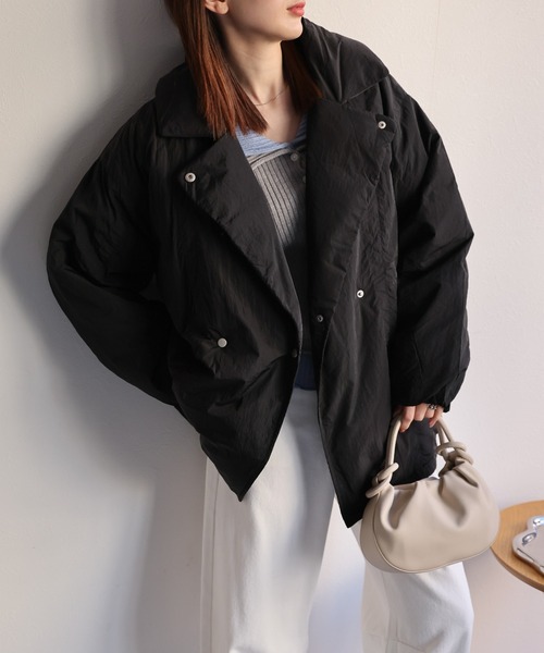 セール】プライトタフタファイバーダウンPコート/パディングブルゾン