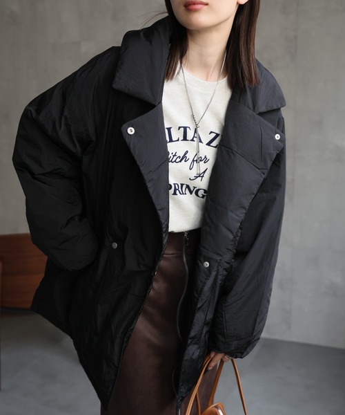 セール】プライトタフタファイバーダウンPコート/パディングブルゾン