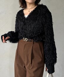 Thevon | フェザーVネックプルオーバー(ニット/セーター)