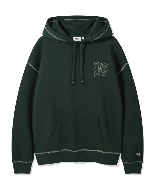 Wacky WiLLy(ワッキーウィリー)の「ステッチレタリングフードグリーン(パーカー・レディース・その他・X-LARGE/SMALL/MEDIUM/LARGE)」の2枚目の写真