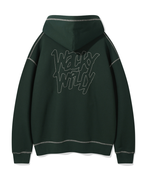 Wacky WiLLy(ワッキーウィリー)の「ステッチレタリングフードグリーン(パーカー・レディース・その他・X-LARGE/SMALL/MEDIUM/LARGE)」の3枚目の写真
