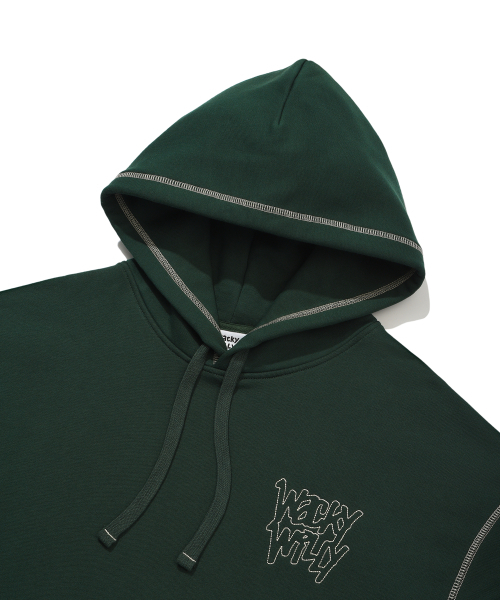 Wacky WiLLy(ワッキーウィリー)の「ステッチレタリングフードグリーン(パーカー・レディース・その他・X-LARGE/SMALL/MEDIUM/LARGE)」の4枚目の写真