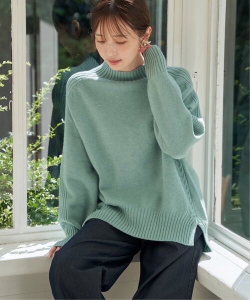 ikka(イッカ)の「【雑誌InRed1月号掲載】サイドスリットニットプルオーバー【親子コーデ】(ニット/セーター・レディース・チャコール/イエロー/ライトパープル/ベージュ/グリーン・M/L/S)」の15枚目の写真