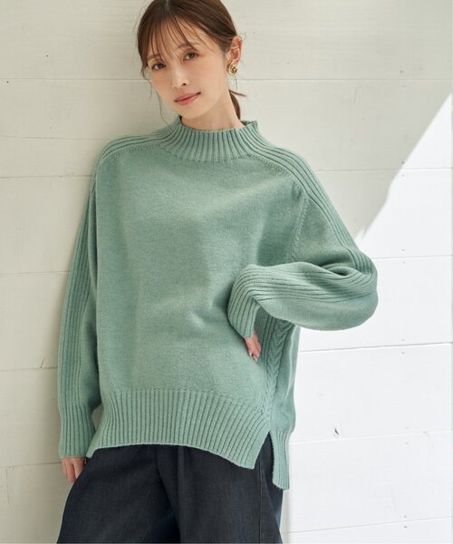 ikka(イッカ)の「【雑誌InRed1月号掲載】サイドスリットニットプルオーバー【親子コーデ】(ニット/セーター・レディース・チャコール/イエロー/ライトパープル/ベージュ/グリーン・M/L/S)」の16枚目の写真