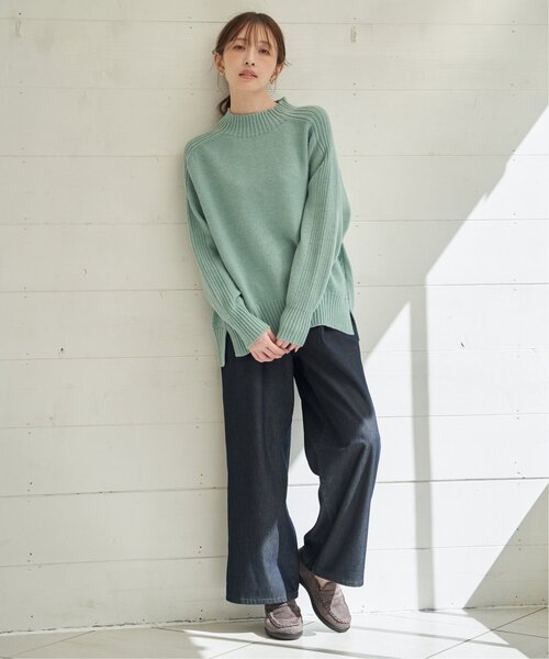 ikka(イッカ)の「【雑誌InRed1月号掲載】サイドスリットニットプルオーバー【親子コーデ】(ニット/セーター・レディース・チャコール/イエロー/ライトパープル/ベージュ/グリーン・M/L/S)」の18枚目の写真