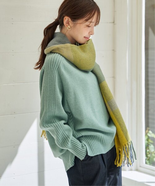 ikka(イッカ)の「【雑誌InRed1月号掲載】サイドスリットニットプルオーバー【親子コーデ】(ニット/セーター・レディース・チャコール/イエロー/ライトパープル/ベージュ/グリーン・M/L/S)」の20枚目の写真