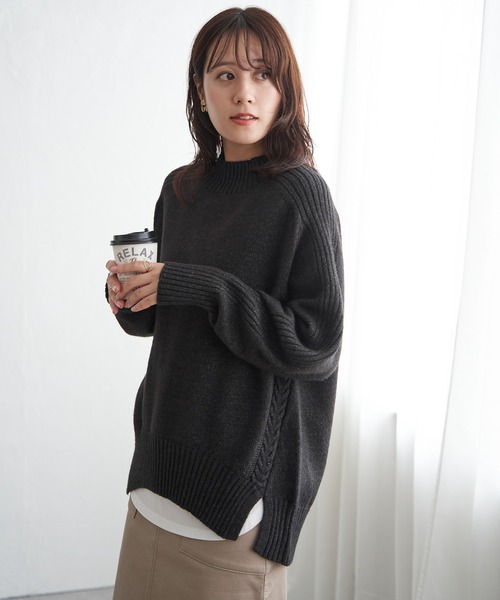 雑誌InRed1月号掲載】サイドスリットニットプルオーバー【親子コーデ