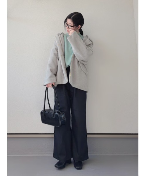 ikka(イッカ)の「【雑誌InRed1月号掲載】サイドスリットニットプルオーバー【親子コーデ】(ニット/セーター・レディース・チャコール/イエロー/ライトパープル/ベージュ/グリーン・M/L/S)」の8枚目の写真