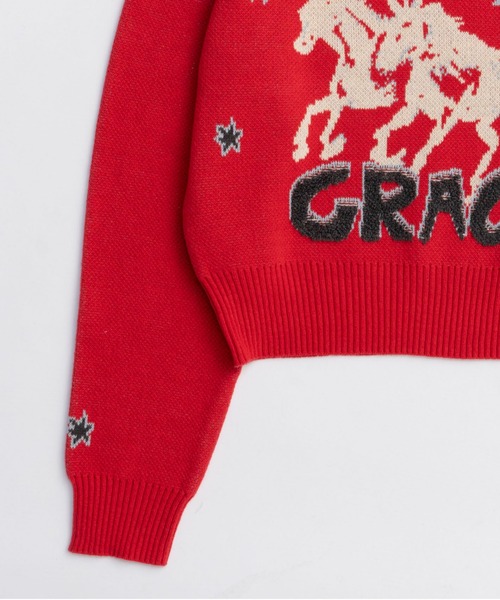 MAISON SPECIAL（メゾンスペシャル）の「Horse Knit/ホースニット（ニット/セーター・レディース・レッド/グレー/ブラック・FREE）」の18枚目の写真