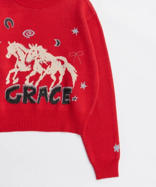 MAISON SPECIAL（メゾンスペシャル）の「Horse Knit/ホースニット（ニット/セーター・レディース・レッド/グレー/ブラック・FREE）」の19枚目の写真