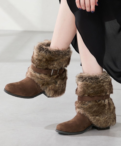セール】2025秋冬新作フェイクファーカバーブーツ/56407（ブーツ