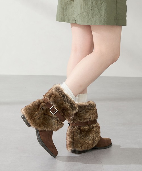 セール】2025秋冬新作フェイクファーカバーブーツ/56407（ブーツ