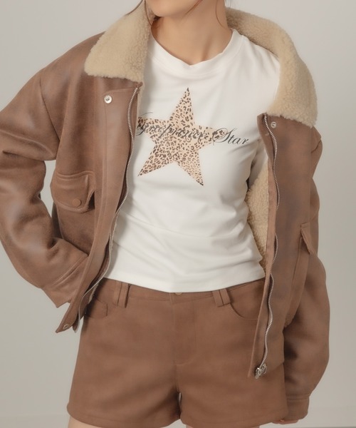 MEMECLE（メメクル）の「【MEMECLE/メメクル】スターレオパード　Y2KロンT 　カットソー（Tシャツ/カットソー・レディース・ホワイト/グレー/ブラック・FREE）」の10枚目の写真