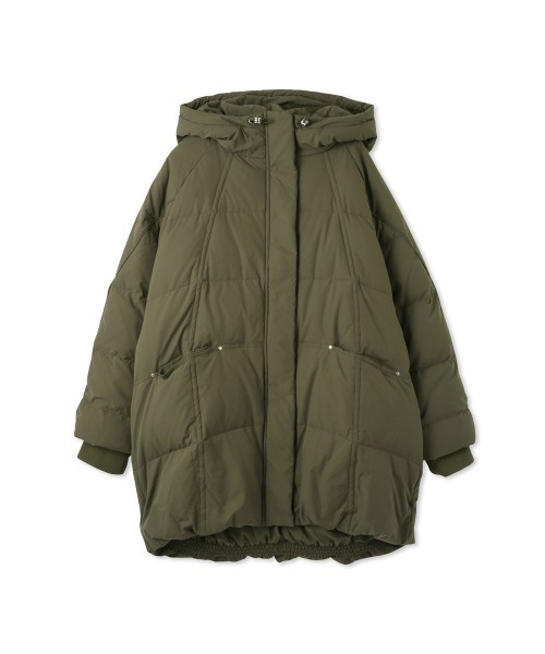 ketty(ケティ)の「ストレッチフードピュアダウンミドルコート(ダウンジャケット/コート・レディース・ブラック/ライトグレー/カーキ・M)」の17枚目の写真