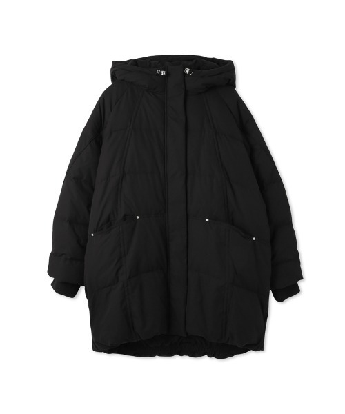 セール】ストレッチフードピュアダウンミドルコート（ダウンジャケット