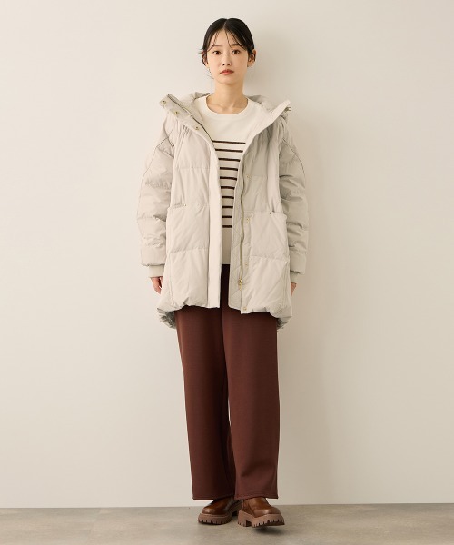 ketty(ケティ)の「ストレッチフードピュアダウンミドルコート(ダウンジャケット/コート・レディース・ブラック/ライトグレー/カーキ・M)」の15枚目の写真