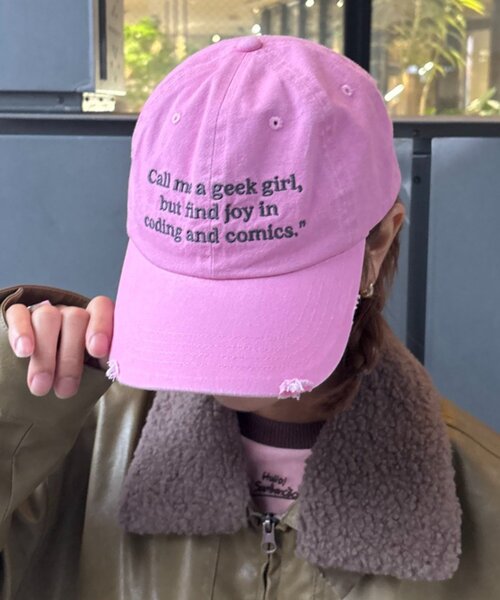 HELLO.SANFRANCISCO（ハローサンフランシスコ）の「★【HELLO.SANFRANCISCO/ハローサンフランシスコ】メッセージロゴ刺繍リボンキャップ（ハット・レディース・ブルー/ピンク/レッド/アイボリー・ONE SIZE）」の16枚目の写真