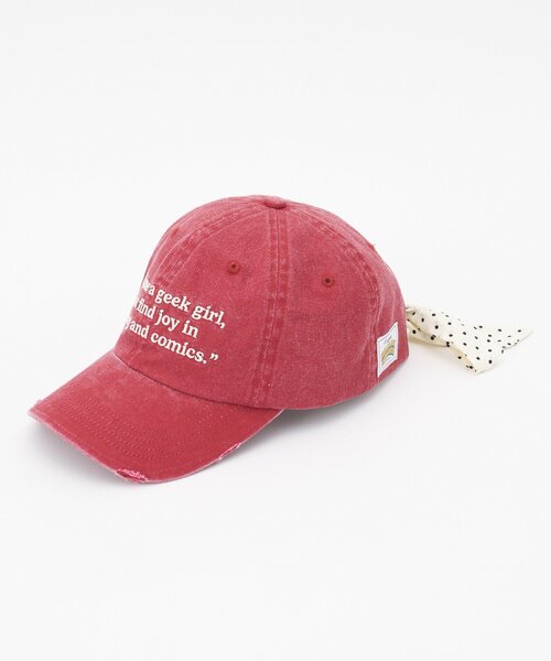 HELLO.SANFRANCISCO（ハローサンフランシスコ）の「★【HELLO.SANFRANCISCO/ハローサンフランシスコ】メッセージロゴ刺繍リボンキャップ（ハット・レディース・ブルー/ピンク/レッド/アイボリー・ONE SIZE）」の13枚目の写真