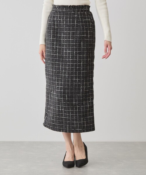 Jayro（ジャイロ）の「ファンシーモールツィードナロースカート（スカート・レディース・キャメル/ブラック系その他/ブルー系その他2・M）」の4枚目の写真