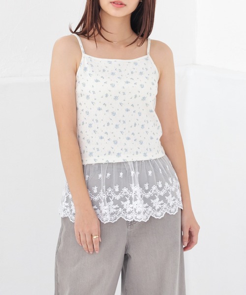 Honeys（ハニーズ）の「裾レースキャミ付カーデ（カーディガン/ボレロ・レディース・ホワイト系その他/杢グレー/ネイビー系/アイボリー系・S/M/L）」の14枚目の写真