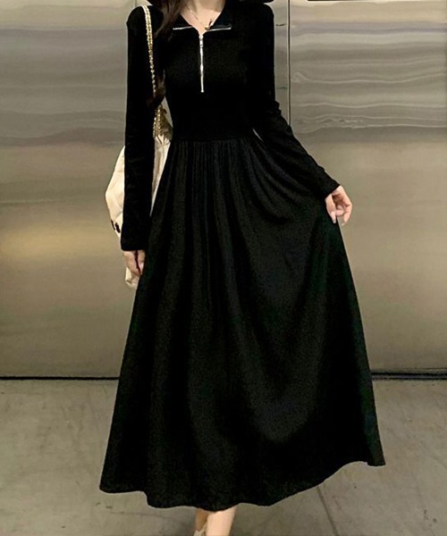 SallyLunn(サリーラン)の「ハイウエストハーフジップワンピース(ワンピース・レディース・ブラック・X-LARGE/LARGE/MEDIUM)」の7枚目の写真