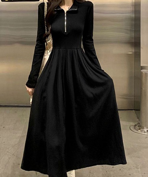 SallyLunn(サリーラン)の「ハイウエストハーフジップワンピース(ワンピース・レディース・ブラック・X-LARGE/LARGE/MEDIUM)」の8枚目の写真