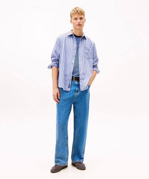 tommy jeans（トミー ジーンズ）の「リラックスストライプツイルシャツ（シャツ/ブラウス・メンズ・レッド/マルチ・X-LARGE/LARGE/MEDIUM/SMALL）」の4枚目の写真