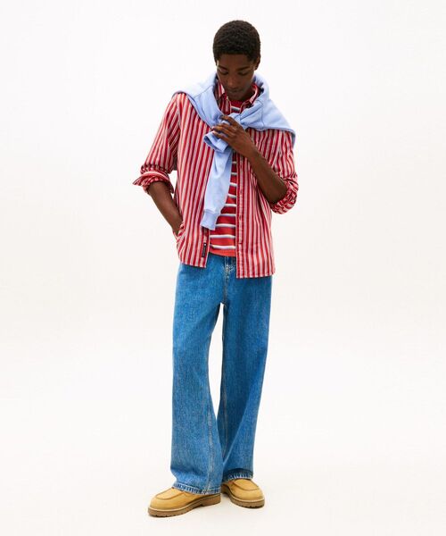 tommy jeans（トミー ジーンズ）の「リラックスストライプツイルシャツ（シャツ/ブラウス・メンズ・レッド/マルチ・X-LARGE/LARGE/MEDIUM/SMALL）」の8枚目の写真