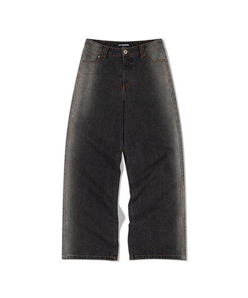 デニムワイドパンツ（ウォッシングブラック）