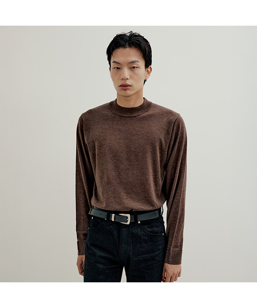 LMOOD(エルムード)の「ベルリンウールモックネックプルオーバーニット (2カラー)(ニット/セーター・メンズ・ブラック/ブラウン・44/46/48)」の1枚目の写真